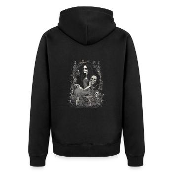 Belle, femme squelette d’horreur de conte de fées - Veste à capuche bio Premium Unisexe - noir - Dos - Nico (187cm)