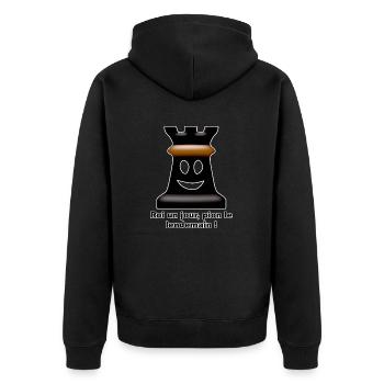 roi un jour pion le lendemain - Veste à capuche bio Premium Unisexe - noir - Dos - Nico (187cm)