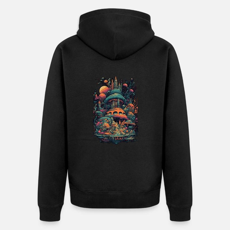 Trippy Explosion - Motif psychédélique - Veste à capuche bio Premium Unisexe - noir