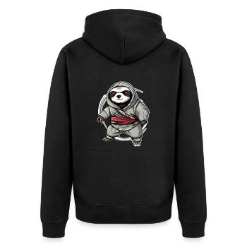 Hak le paresseux ninja - Veste à capuche bio Premium Unisexe - noir - Dos - Nico (187cm)