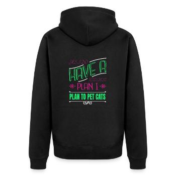 AWW Awesome Cat Flag Tshirts Jokes Anti - Unisex Premium Organic Zip Hoodie - black - Back - Nico (187cm)