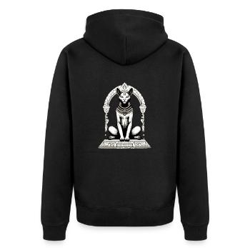 Rak the Egyptian cat - Unisex Premium Organic Zip Hoodie - black - Back - Nico (187cm)