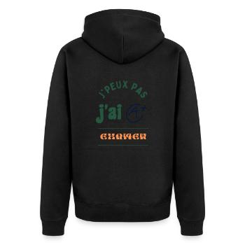 J'peux pas, j'ai examen - Veste à capuche bio Premium Unisexe - noir - Dos - Nico (187cm)