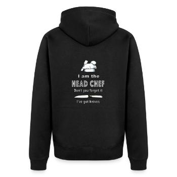 I am the Head Chef - Unisex Premium Organic Zip Hoodie - black - Back - Nico (187cm)