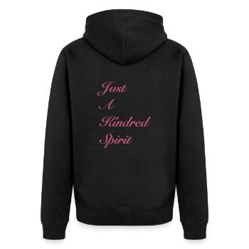 Just a Kindred spirit 1 - Unisex Premium Organic Zip Hoodie - black - Back - Nico (187cm)