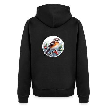 Oiseau d’hiver - Veste à capuche bio Premium Unisexe - noir - Dos - Nico (187cm)