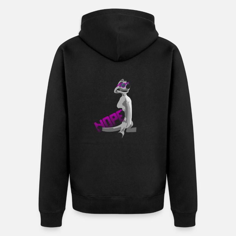Erdmännchen NOPE - Unisex Premium Bio Zip Hoodie - Schwarz