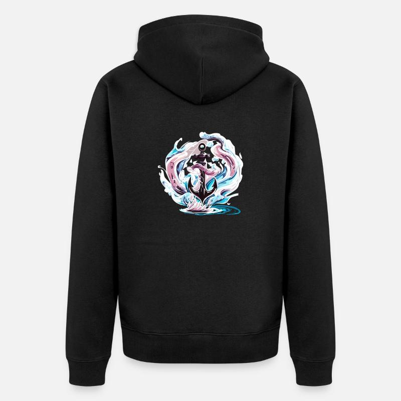 Chrom Anker - Unisex Premium Bio Zip Hoodie - Schwarz