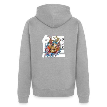 Bol de ramen japonais - Veste à capuche bio Premium Unisexe - gris chiné - Dos - Nico (187cm)