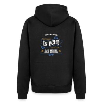doggie cool lieblingshund humor geek hunderasse - Unisex Premium Bio Zip Hoodie - Schwarz - Hinten - Nico (187cm)