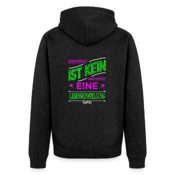 geburtstagsgeschenkidee bday veganer gesundheit - Unisex Premium Bio Zip Hoodie - Schwarz - Hinten - Nico (187cm)