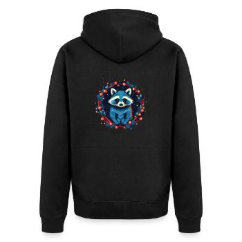 Racoon avec des ratons laveurs Xmas Elements - Veste à capuche bio Premium Unisexe - noir - Dos - Nico (187cm)