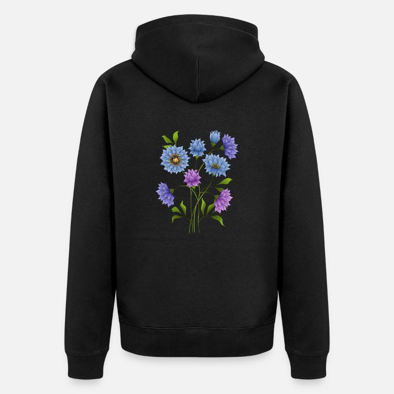 Fleur - Veste à capuche bio Premium Unisexe - noir