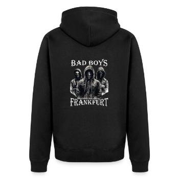 Bad Boys Frankfurt Hessen FFM Frankfurter Ultras - Veste à capuche bio Premium Unisexe - noir - Dos - Nico (187cm)