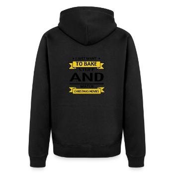 cook baker beach present idea confiserie fun happy - Unisex Premium Bio Zip Hoodie - Schwarz - Hinten - Nico (187cm)