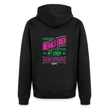 großvater spaß enkelin lustig schwangerschaft - Unisex Premium Bio Zip Hoodie - Schwarz - Hinten - Nico (187cm)