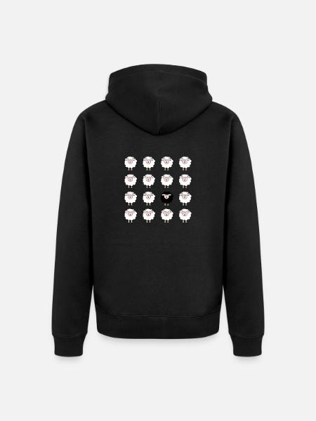 Schaf - Unisex Premium Bio Zip Hoodie - Schwarz