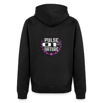 Happy Beating Heart Pristine Geek Funny Sayings - Unisex Premium Organic Zip Hoodie - black - Back - Nico (187cm)