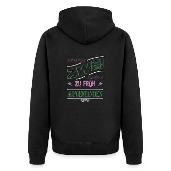 witzig spaß zitat humor koffein montag geschenk - Unisex Premium Bio Zip Hoodie - Schwarz - Hinten - Nico (187cm)