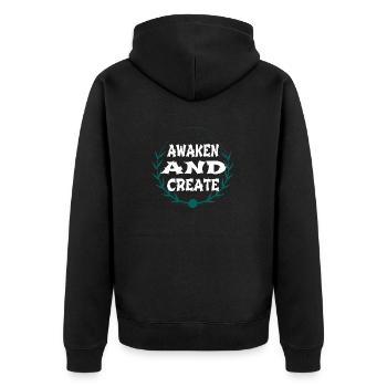 Cadeau heureux cool idée conscience génial - Veste à capuche bio Premium Unisexe - noir - Dos - Nico (187cm)