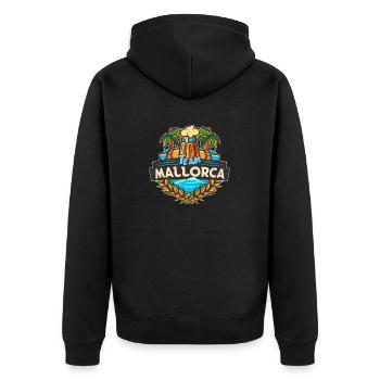 Team Mallorca Holidays - Unisex Premium Organic Zip Hoodie - black - Back - Nico (187cm)