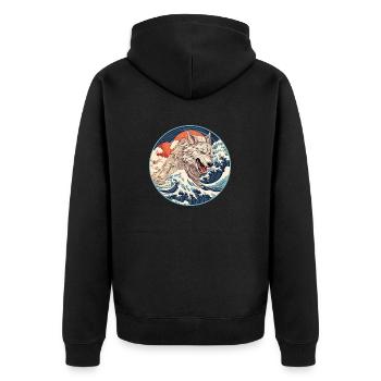 Sea Wolf Japan - Unisex Premium Organic Zip Hoodie - black - Back - Nico (187cm)