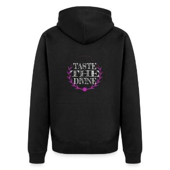 cool gastronomic delight flavor infusion jokes - Unisex Premium Bio Zip Hoodie - Schwarz - Hinten - Nico (187cm)