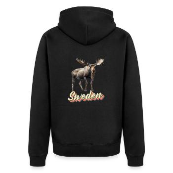 Sweden Sweden moose best animal antlers deer deer - Unisex Premium Organic Zip Hoodie - black - Back - Nico (187cm)