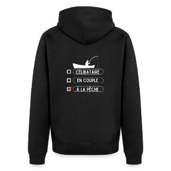 Pêcheur saint Valentin - Veste à capuche bio Premium Unisexe - noir - Dos - Nico (187cm)