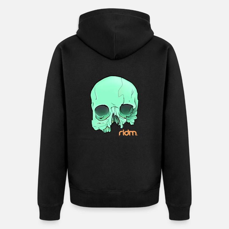 RIDM Crâne Vert - Veste à capuche bio Premium Unisexe - noir