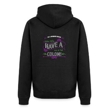 cycling quote cups editor novelist birthday - Unisex Premium Bio Zip Hoodie - Schwarz - Hinten - Nico (187cm)