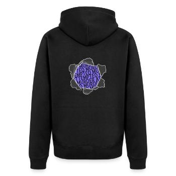 jokes reading list funny literary genres - Unisex Premium Bio Zip Hoodie - Schwarz - Hinten - Nico (187cm)