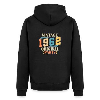 Mois 1962. Cadeau d'anniversaire 1962. 62 ans Birt - Veste à capuche bio Premium Unisexe - noir - Dos - Nico (187cm)