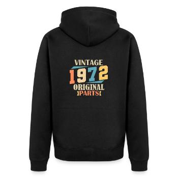 Mois 1972. Cadeau d'anniversaire 1972. 52 ans Birt - Veste à capuche bio Premium Unisexe - noir - Dos - Nico (187cm)