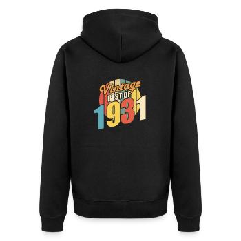 Vintage 1931 Best of 1931 - Annif 93 Years - Unisex Premium Organic Zip Hoodie - black - Back - Nico (187cm)