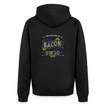 Baseball Sweatshirt Funny Diesel Mechanic Fun - Unisex Premium Organic Zip Hoodie - black - Back - Nico (187cm)