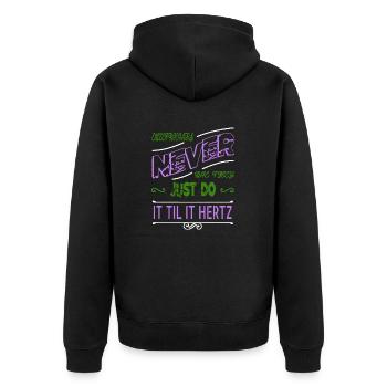 humor job retired bday engineer craft geek - Unisex Premium Bio Zip Hoodie - Schwarz - Hinten - Nico (187cm)