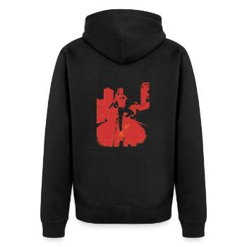skate.point_flying.red_point.city - Unisex Premium Organic Zip Hoodie - black - Back - Nico (187cm)