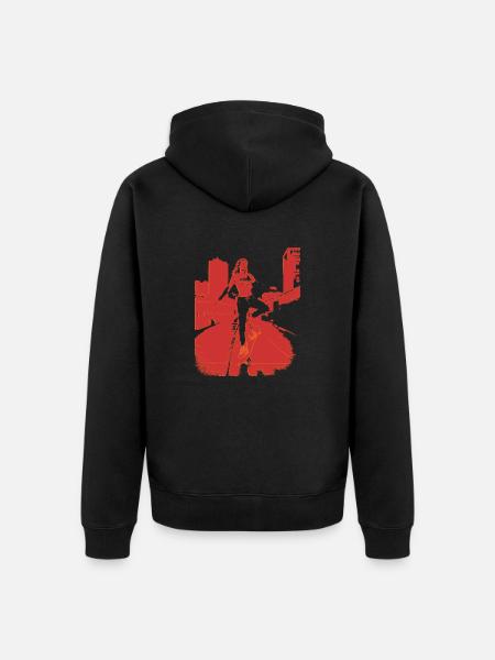 skate.point_flying.red_point.city - Unisex Premium Organic Zip Hoodie - black