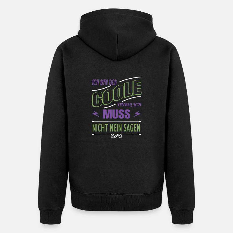 Dictons sympas Cool Oncle Trait - Veste à capuche bio Premium Unisexe - noir