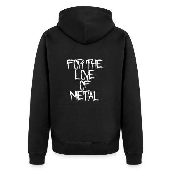 For The Love Of Metal - Unisex Premium Organic Zip Hoodie - black - Back - Nico (187cm)