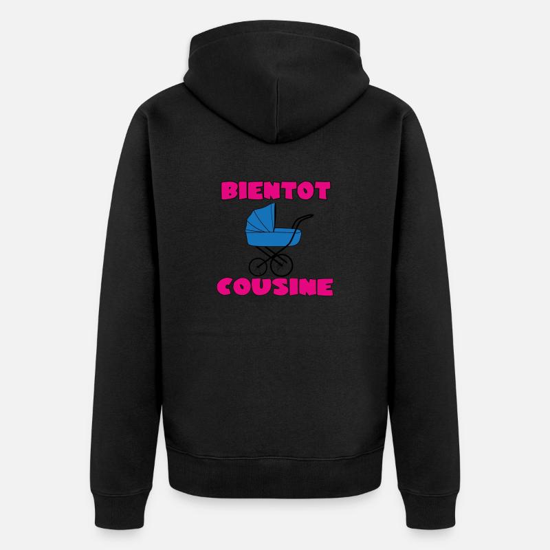 BALD EIN COUSIN - Unisex Premium Bio Zip Hoodie - Schwarz