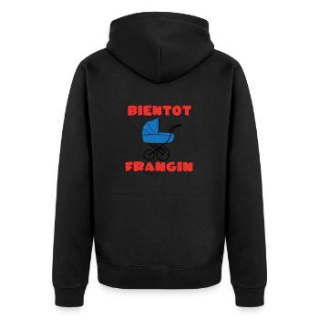 BIENTOT FRANGIN - Veste à capuche bio Premium Unisexe - noir - Dos - Nico (187cm)