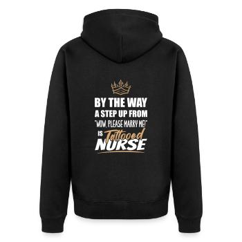 Tattooed nurse is the most attractive - Unisex Premium Organic Zip Hoodie - black - Back - Nico (187cm)
