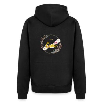 Die Crew - Unisex Premium Bio Zip Hoodie - Schwarz - Hinten - Nico (187cm)
