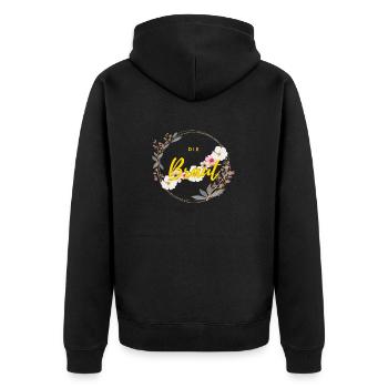 Die Braut - Unisex Premium Bio Zip Hoodie - Schwarz - Hinten - Nico (187cm)