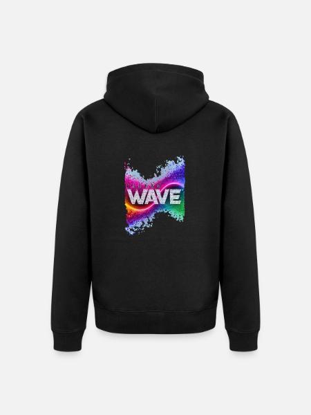 techno wave - Unisex Premium Bio Zip Hoodie - Schwarz