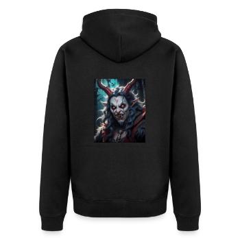 krampus monstre sombre horreur effrayant Halloween effrayant - Veste à capuche bio Premium Unisexe - noir - Dos - Nico (187cm)
