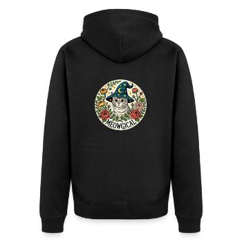 Meowgical Kitty Cat - Unisex Premium Organic Zip Hoodie - black - Back - Nico (187cm)