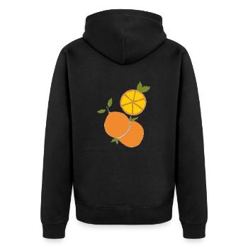 Oranges - Unisex Premium Organic Zip Hoodie - black - Back - Nico (187cm)